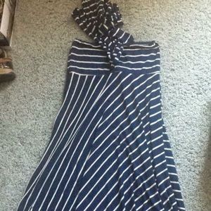 Blue/White Striped Maxi Skirt/Dress
